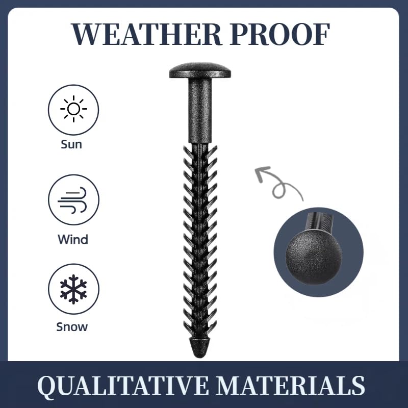 Laoha 42Pcs 3 Inch Black Vinyl Shutter Fasteners, Heavy Duty Universal Window Shutter Anchors Lok Pegs with Spikes for Panels on Brick Siding Stucco - Image 5